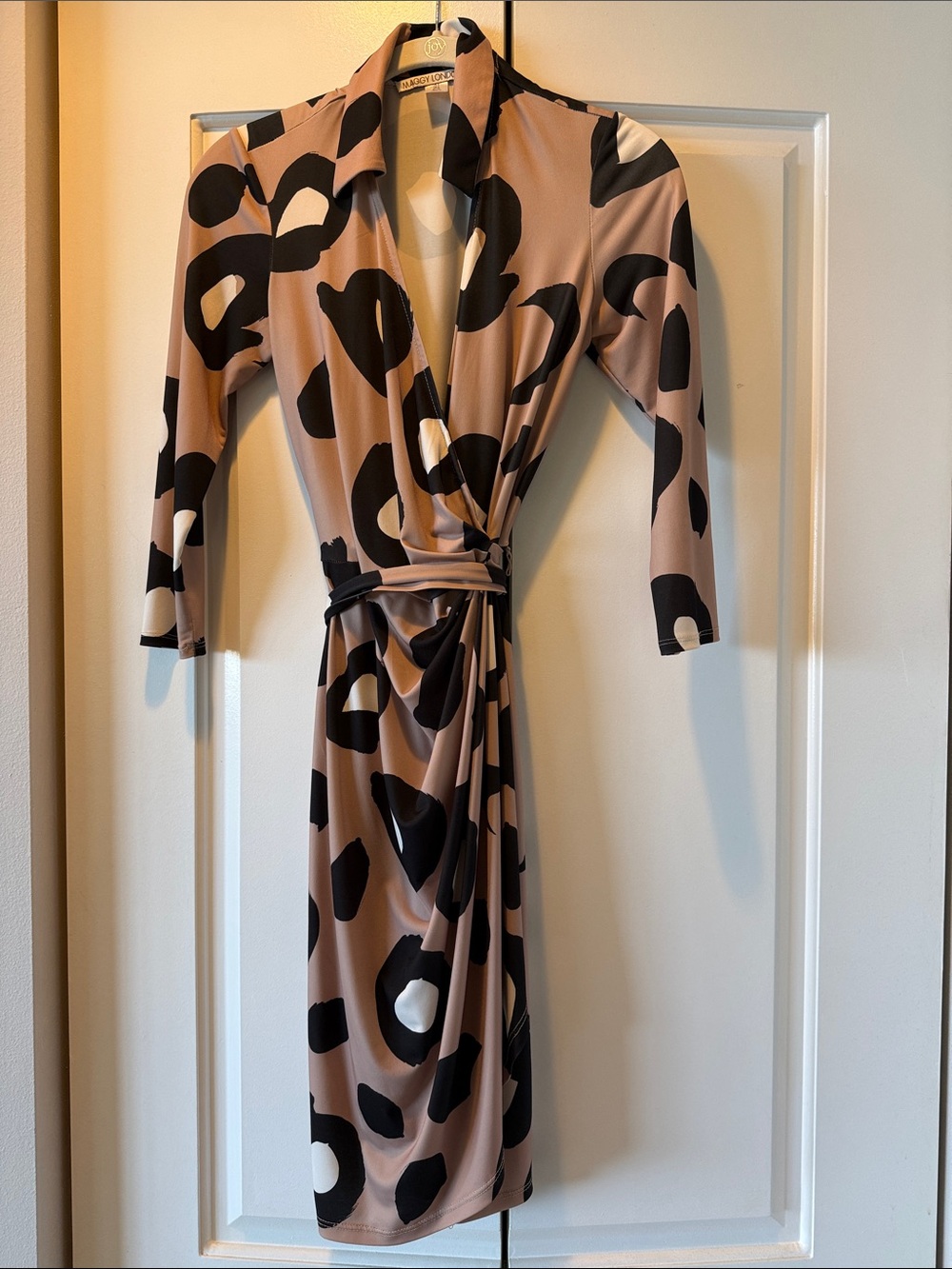Maggy London Animal Print Wrap Midi Dress